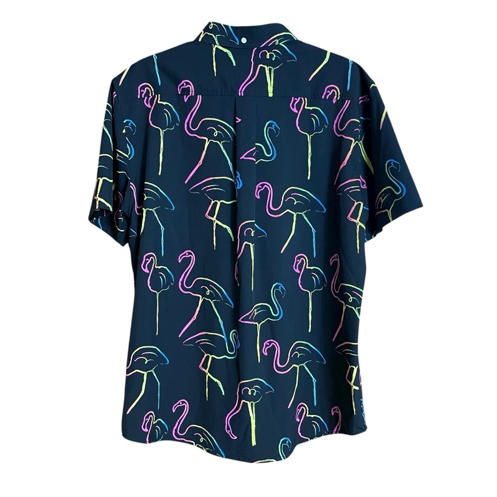 Chubbies Neon Flamingo short sleeved button down shirt XL - Picture 2 of 8